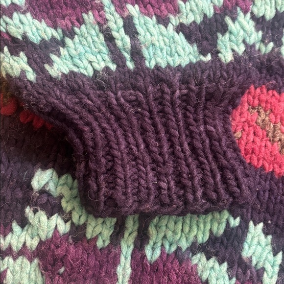 Nuevo Americana | Vintage 100% Wool Colourful Knit Grandpa Sweater Size L - Picture 5 of 12